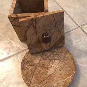 Genuine Marble Vanity multi-purpose Box with Top and slab for soap, etc.